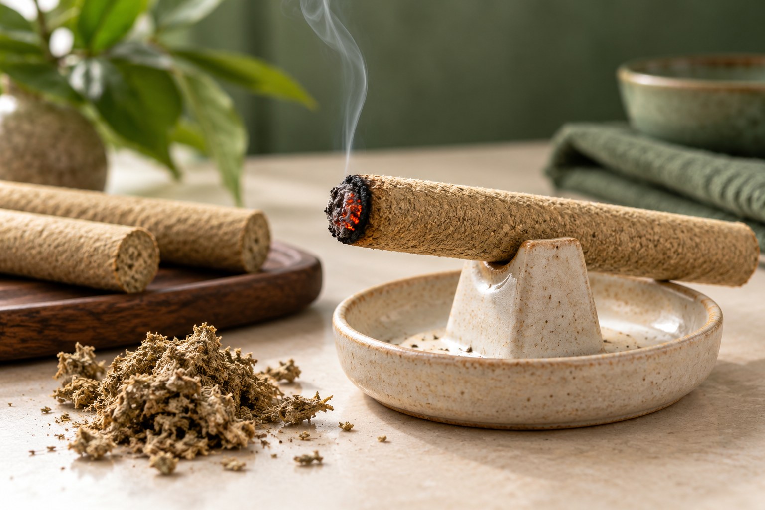 Moxa rolls and dried mugwort